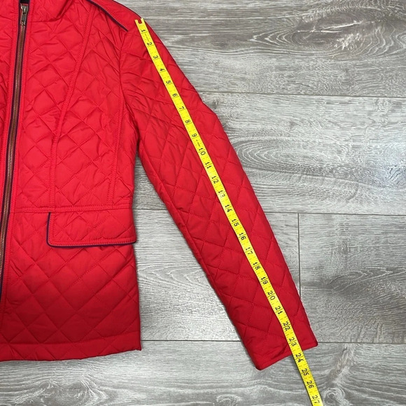 NWOT Talbots Diamond Quilted Jacket Military Inspired Red Navy XS - Picture 7 of 15